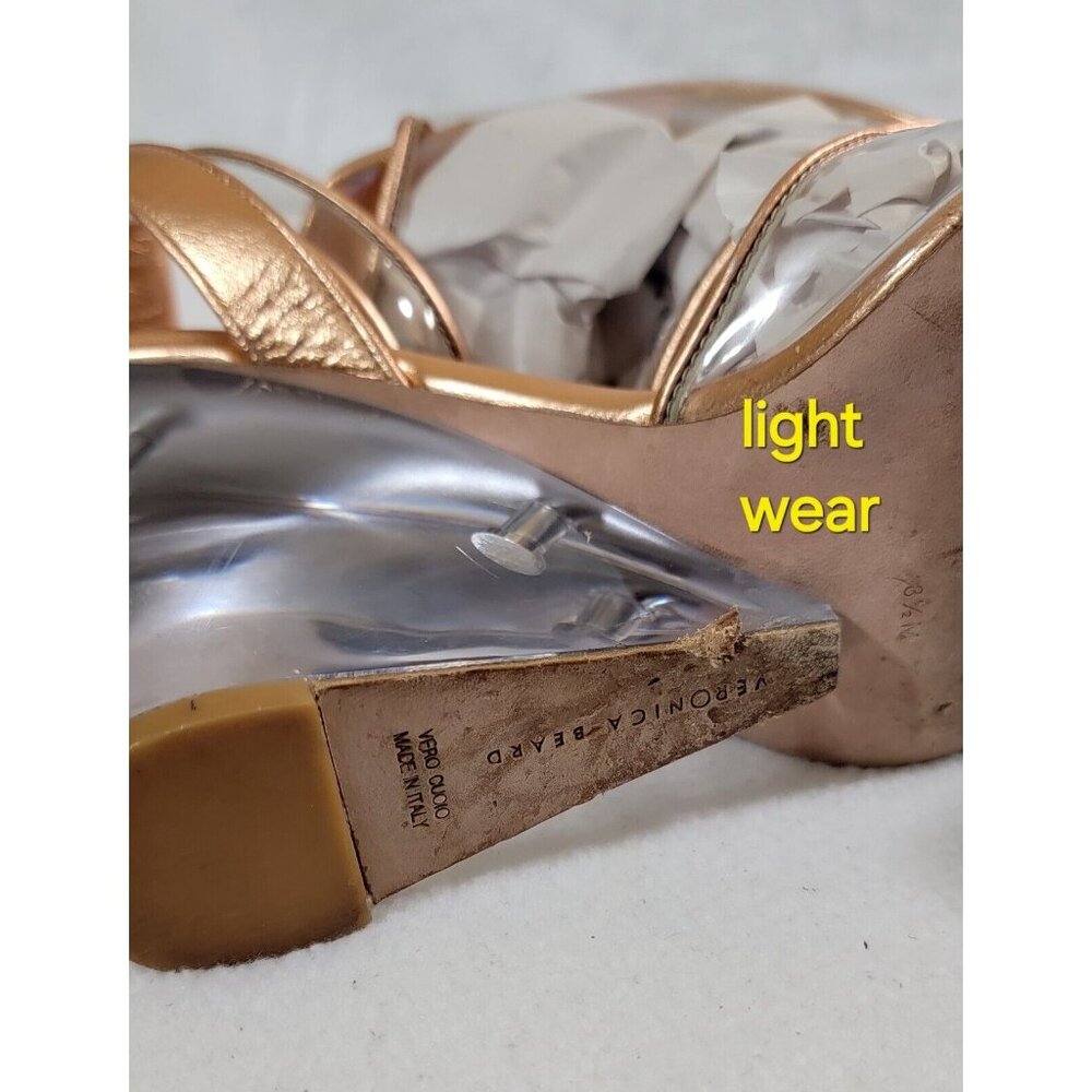 Veronica Beard Womens Beige Cyndi Cantaloupe Wedge High Heel Sandals Size 8.5M - Picture 2 of 13